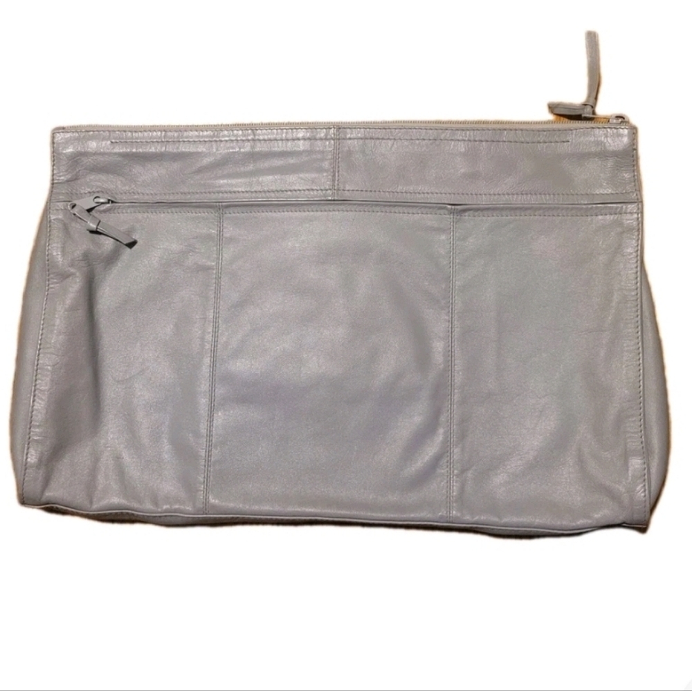 Vtg Leather Evening Clutch Patchwork Snakeskin Su… - image 4